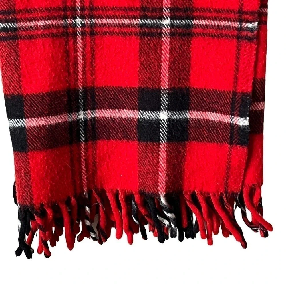 VINTAGE Faribo Tartan Plaid Stadium Blanket Throw Cozy Cabin Acrylic 42